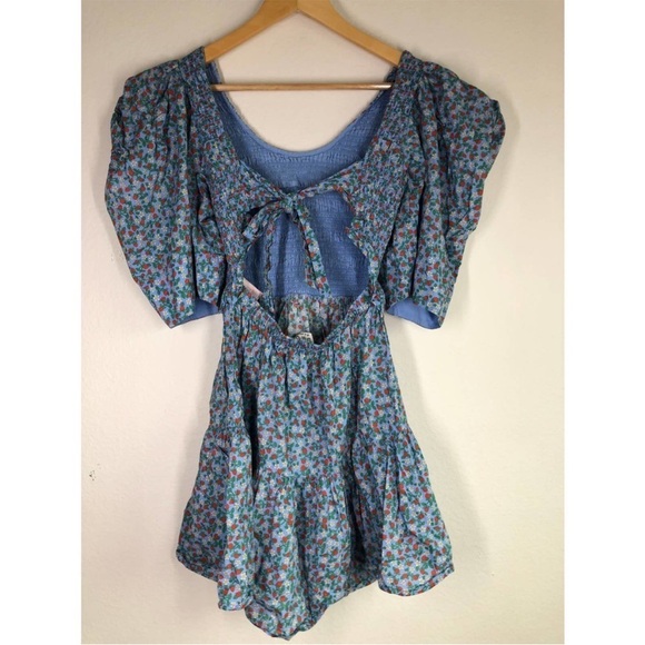 Sea New York Liberty Dress Strawberry Print Smocked Mini Tie Back S - Picture 6 of 10